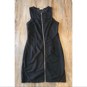 Black bodycon dress w/ front zipper